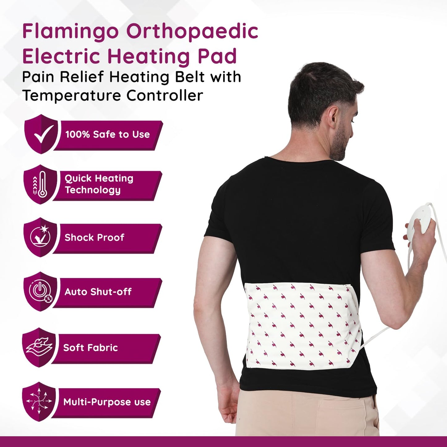 Flamingo Orthopaedic Electric Heating Pad | Heat Belt with Temperature Controller, Mini