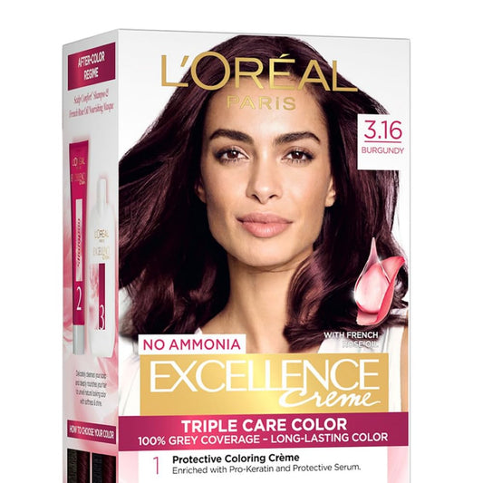 L'Oréal Paris Permanent Hair Colour, 3.16 Burgundy, 72ml+100gm