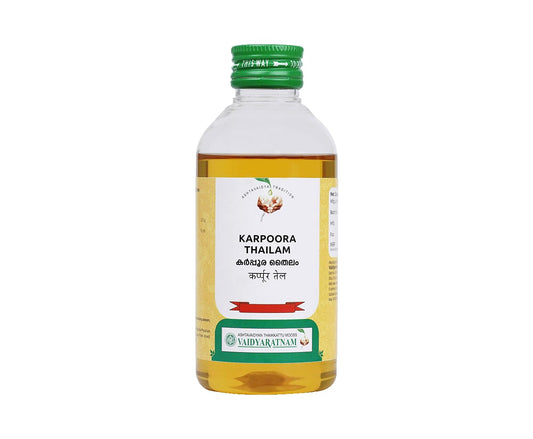 Vaidyaratnam Karpooradi Thailam | Traditional Oil for Body Massage & Joint Flexibility, 15 ml Pack of 2