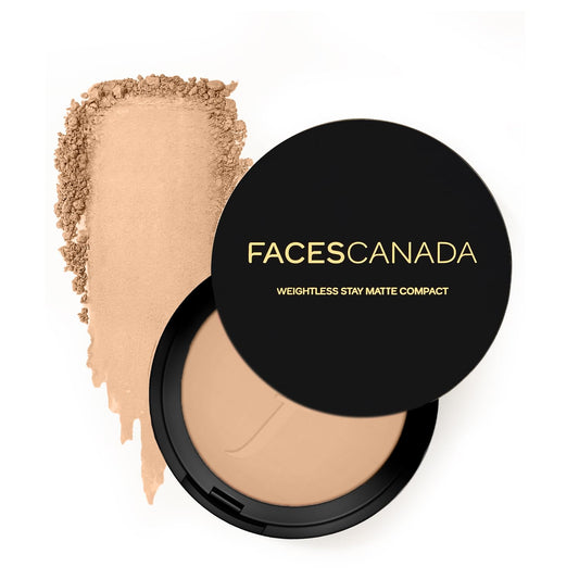 FACESCANADA Weightless Stay Matte Finish Compact Powder - Beige, 9 gm