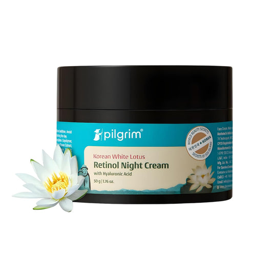Pilgrim Korean Retinol Anti Aging Night Cream With Hyaluronic Acid & Vitamin C , 50gm