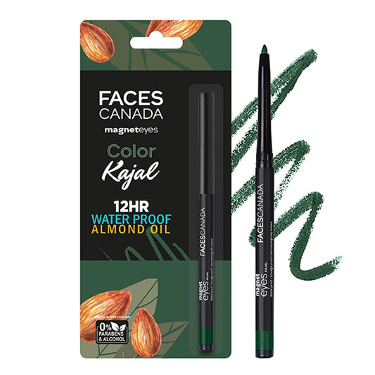 FACESCANADA Magneteyes Color Kajal Pencil - Green Appreciation 02, 0.30G|Highly Pigmented Kohl|12 Hr Long Stay
