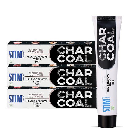 STIM Charcoal Toothpaste For Natural Whitening, 80 gm Pack of 3