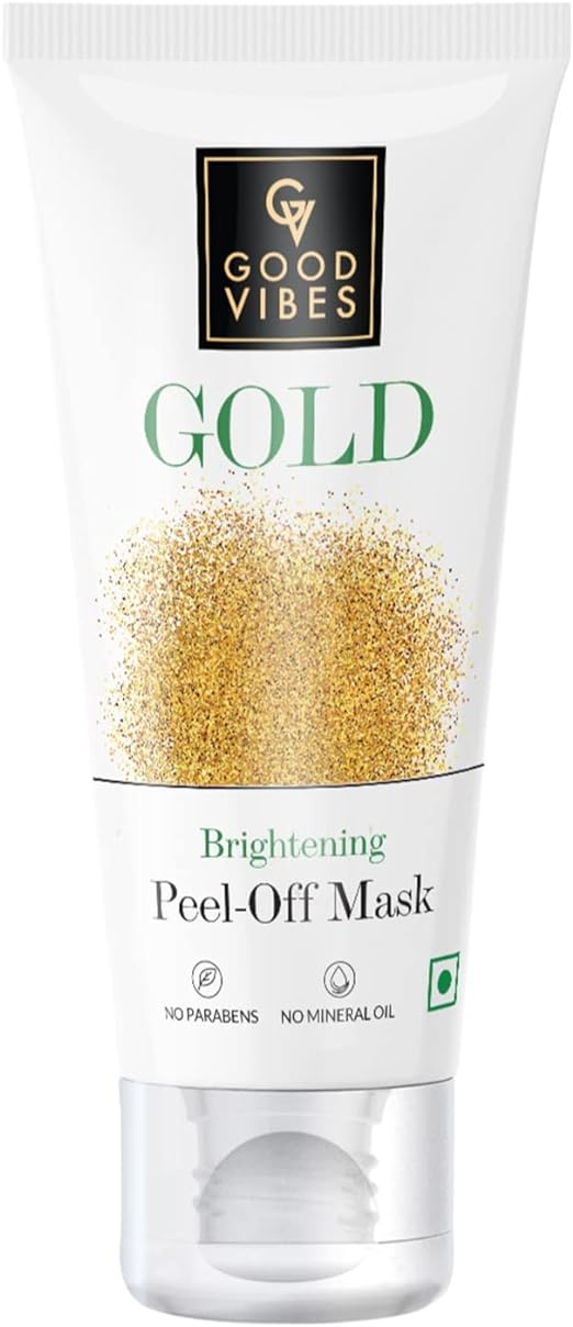 Good Vibes Gold Brightening Peel Off Mask- Parabens, Sulphates & Mineral Oil Free - Suitable for All Skin - 50 g