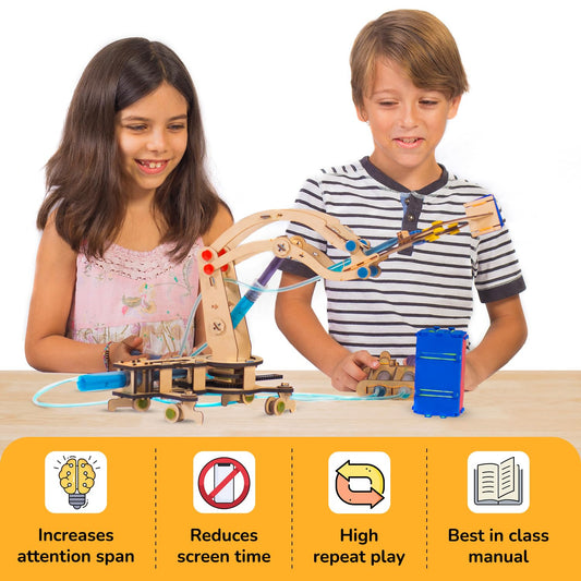 Smartivity Hydraulic Crane, STEM DIY Fun Toy, Educational & Construction Based Activity Game Kit for Kids 6 to 14