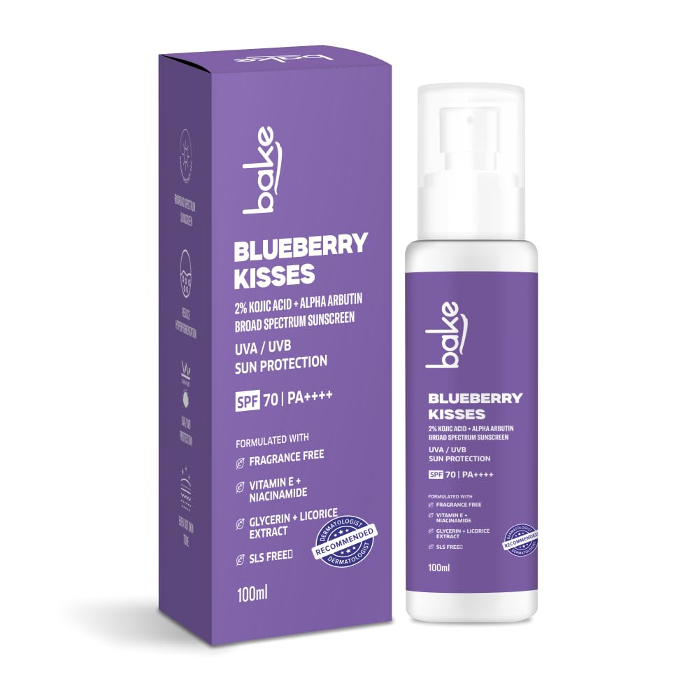 Bake 100% Mineral Water Resistant Sunscreen SPF 70 PA+++ with 2% Kojic Acid, Alpha Arbutin & Niacinamide, 100 gm