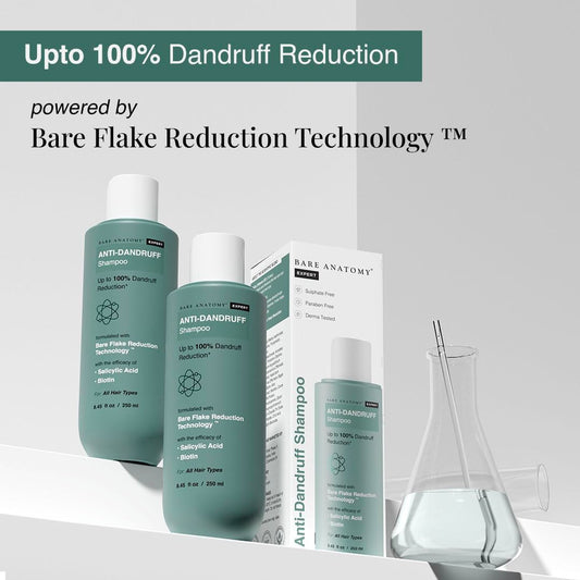 Bare Anatomy Anti Dandruff Shampoo | Reduces Up to 100% Dandruff and Strengthens Hair ,250 ml