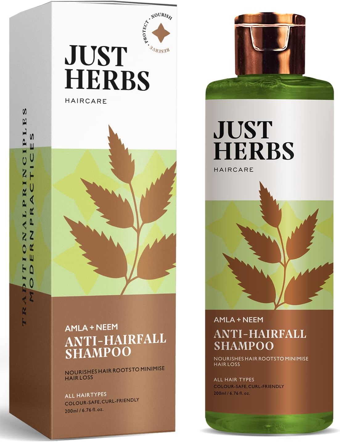 Just Herbs 8 In 1 Root Nourishing Amla Neem Hair Fall Control Shampoo, 200 ml