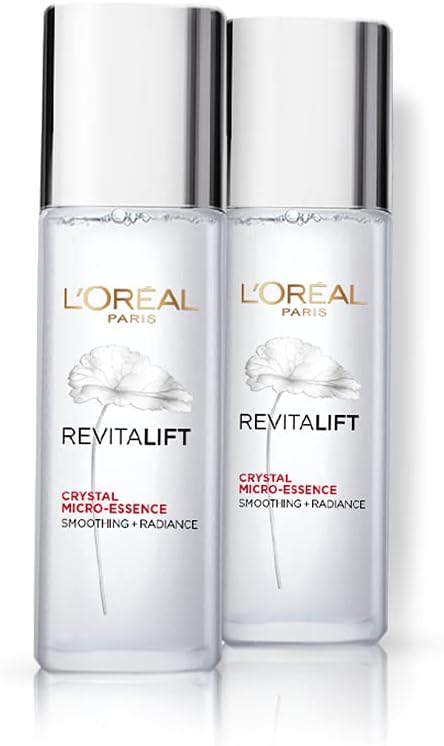 L’Oréal Paris Revitalift Crystal Micro-Essence, Ultra-lightweight Facial Essence, (Pack of 2) 22ml+22ml
