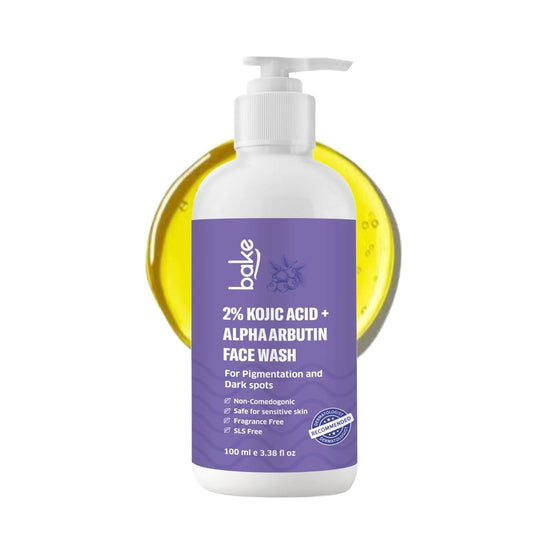 BAKE 2% Kojic Acid Brightening Face Wash with Alpha Arbutin & Niacinamide | De-Tan Face Wash | For Pigmentation, Dark Spots & Tan Removal | Anti Pigmentation Daily Wash - 100ml