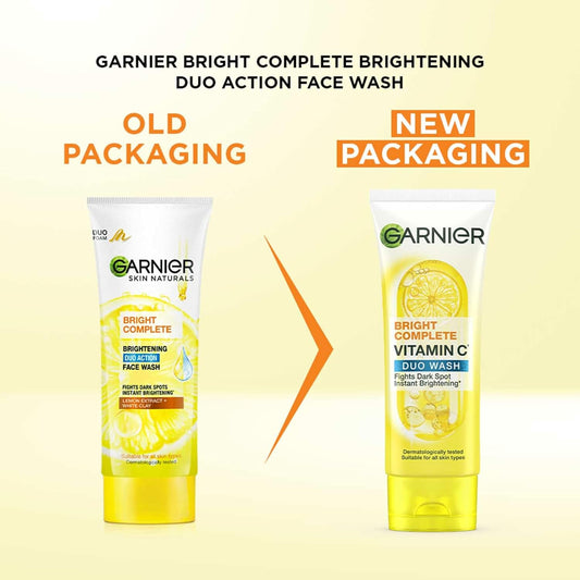 Garnier Bright Complete Brightening Duo Action Face Wash 100 g