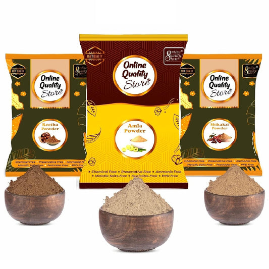 Online Quality Store Reetha Amla Shikakai Powder For Hairs(Reetha 350 Grams,Shikakai 350 Grams, Amla 200 Grams