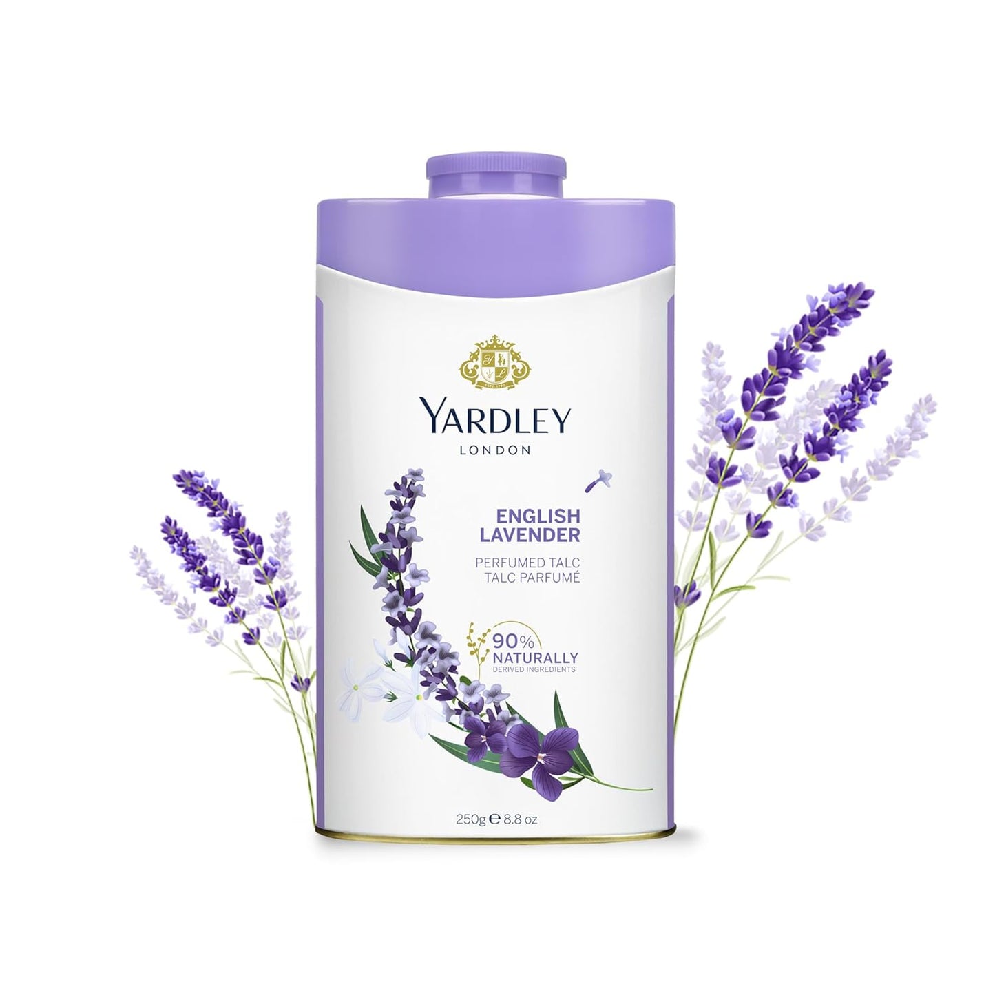 Yardley London English Lavender Perfumed Talc/ Powder for Women with Calcium, Carbonate, Magnisium, Carbonate, Fragrance, Dipropylene Glycol, Calcium, Silicate, Triclosan(Deo Factor), Pack of 1, 100g