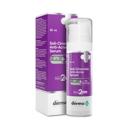 The Derma Co Sali-Cinamide Anti-Acne Face Serum I 2% Salicylic Acid & 5% Niacinamide Power Of 2 Actives - 30 ml