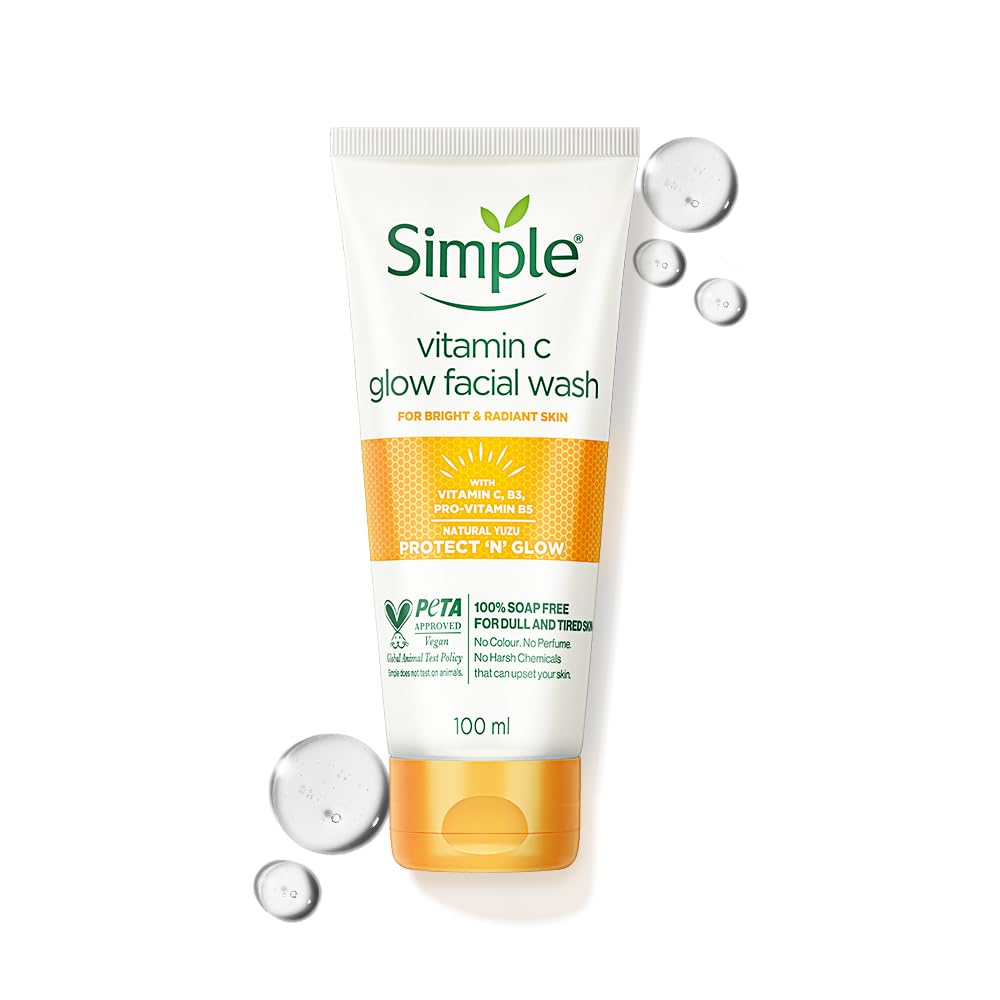 Simple Protect N Glow Vitamin C Glow Facial Wash, 100ml