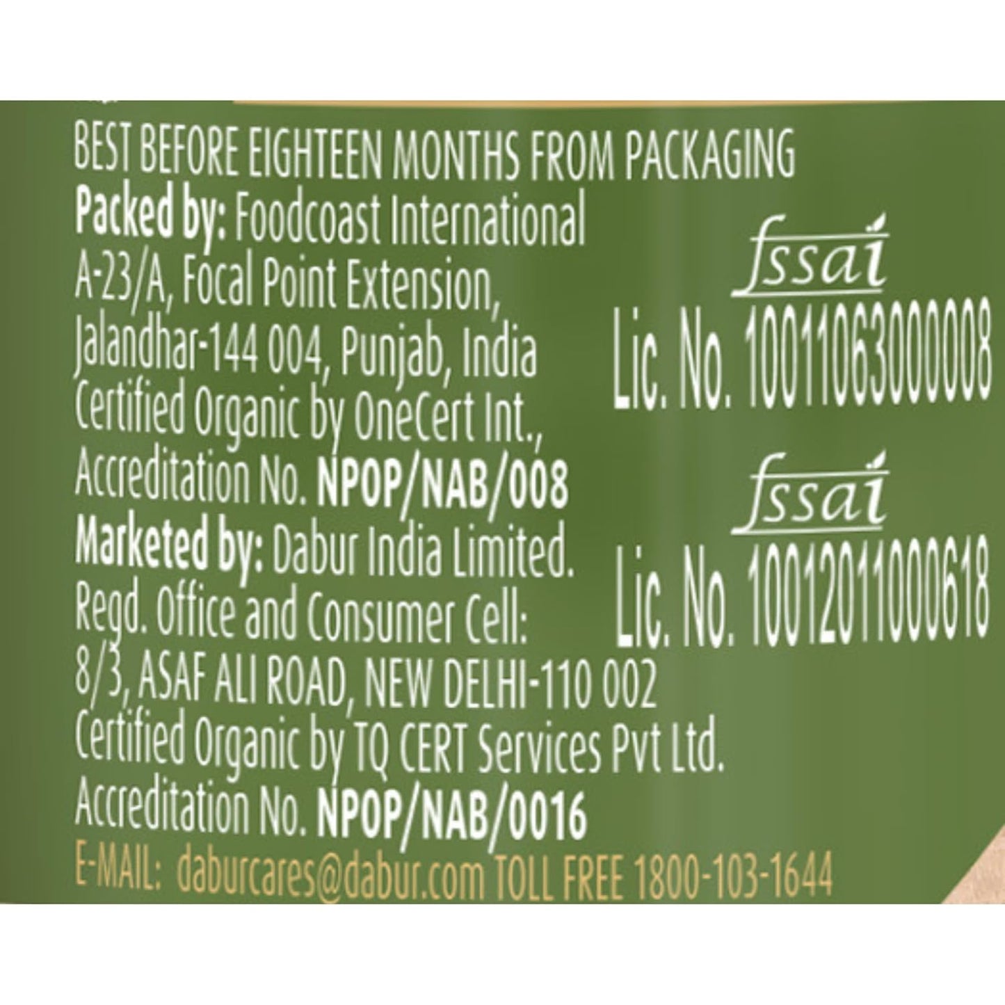 Dabur Raw Organic Honey 300g | 100% Pure and Natural | NPOP Organic Certified