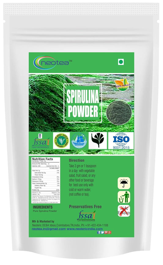 Neotea 100% Organic Spirulina Powder for Immunity, Energy, Digestion & Skin Health, 1000 gm