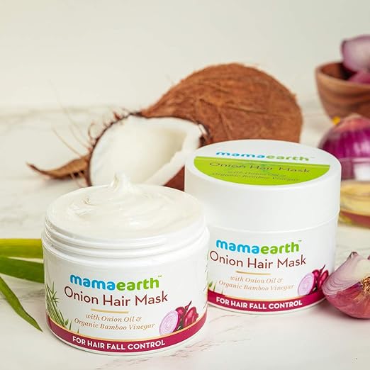 Mamaearth Onion Hair Mask For Hair Fall Control, 200 ml