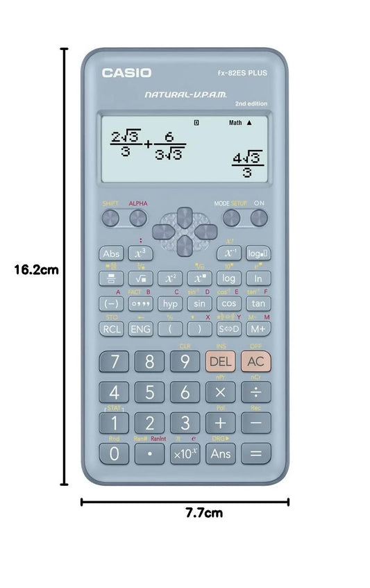 Casio FX-82ES Plus Blue 2nd Gen Non-Programmable Scientific Calculator