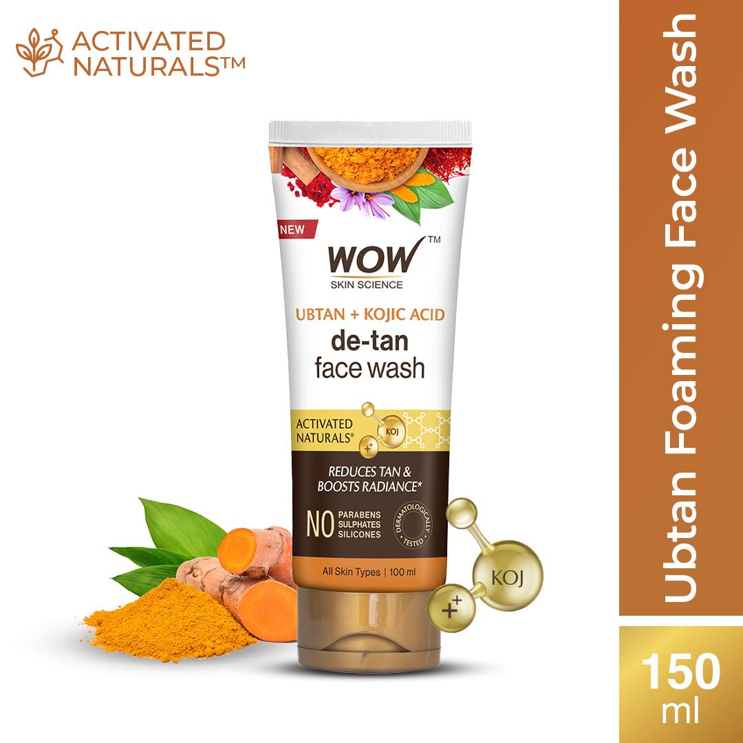 WOW Skin Science Ubtan Cleansing Face Wash | Turmeric & Saffron | All Skin Types | Clear, Glowing Skin | 100% Vegan | Paraben & Sulphates Free | For Women & Men | 100 ml