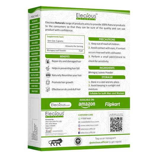 Elecious Pure Bhringraj Powder for hair growth and Eating, 200 gm
