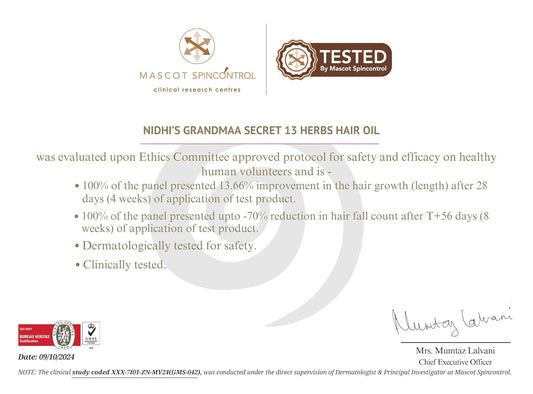 NIDHI’S GRANDMAA SECRET 13 Herbs Hair Oil For Men & Women, 100 ml