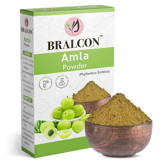 BRALCON Organic Amla, Reetha, Shikakai, Bhringraj, Hibiscus Powder Combo-500gm (100 gm x 5 Pack)