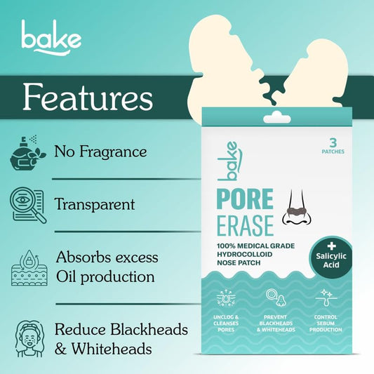 Bake 2% Salicylic Acid Nose Strips for Pore Cleansing & Blackheads Removal, 3 Strips