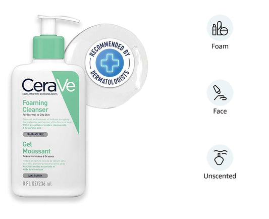 CeraVe Foaming Cleanser For Normal To Oily Skin, 236 ml