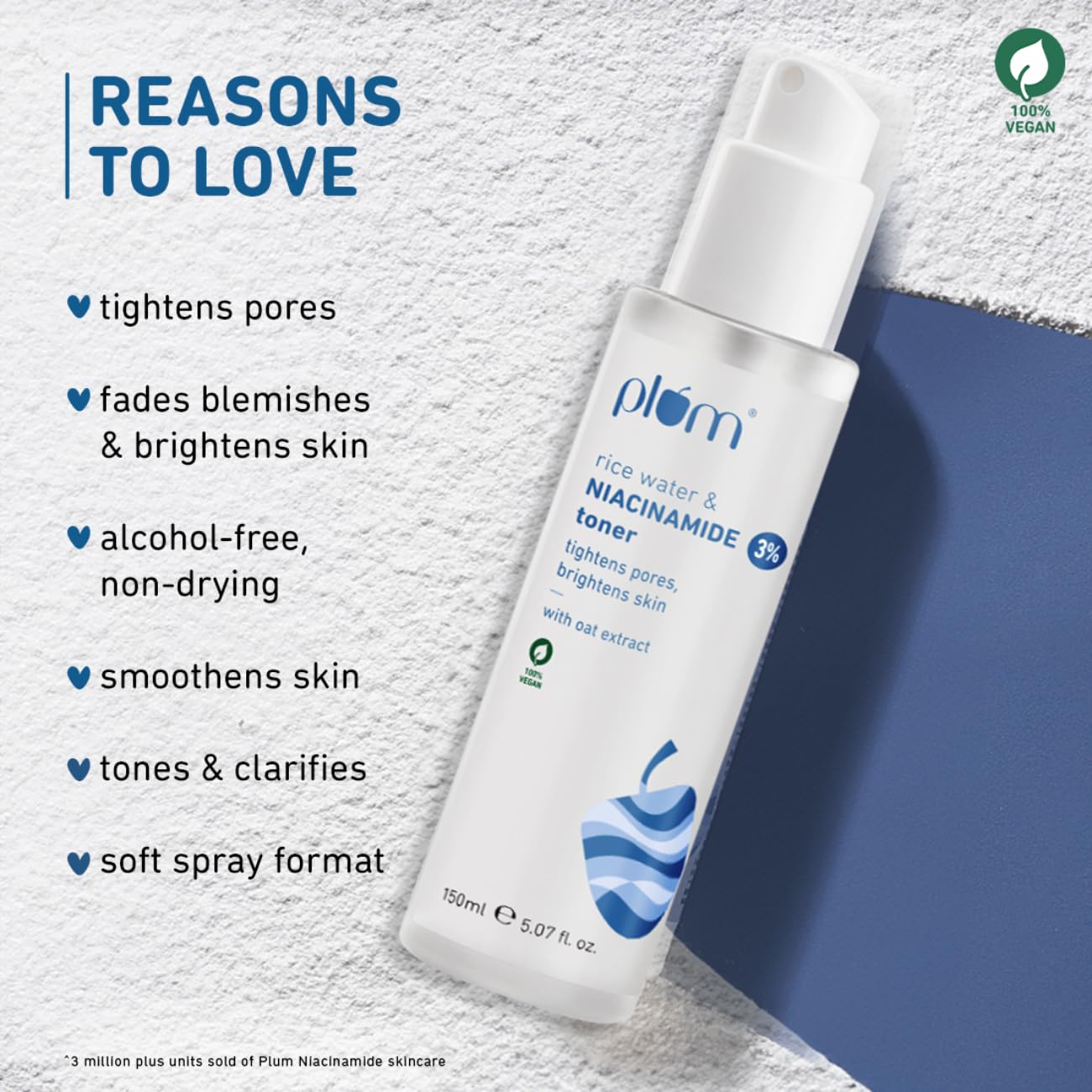 Plum 3% Niacinamide & Rice Water Face Toner | With Rice Ferment Extract 150ML