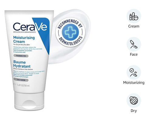 CeraVe Moisturizing Cream For Dry To Very Dry Skin, 50 ml