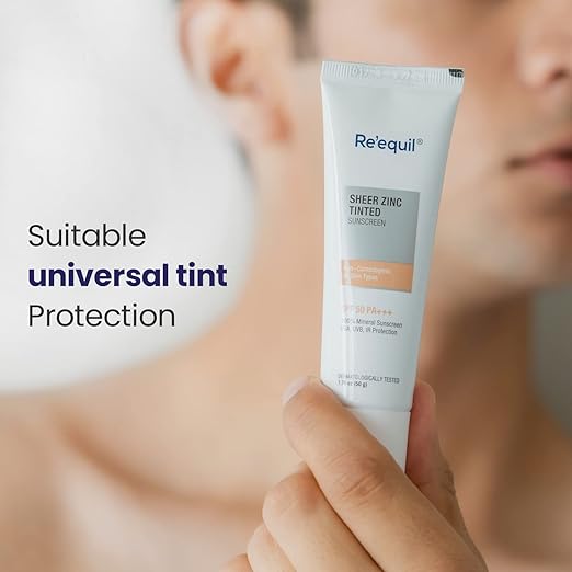 Re'Equil Sheer Zinc Tinted Sunscreen 50g SPF 50 PA+++ - 100% Mineral Sunscreen Cream