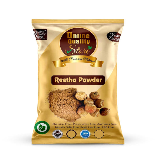 Online Quality Store Reetha (50g) + Amla (50g) + Shikakai (50g) + Bhringraj (50g) + Hibiscus (50g) + Mehandi (50g) + Free Indigo (50g) Powder For Hairs, 350 g