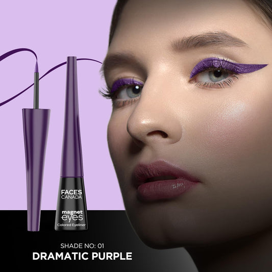 FACESCANADA Magneteyes Color Eyeliner Gel - Dramatic Purple,4Ml|Glossy Finish|24Hr Long-Lasting|Waterproof