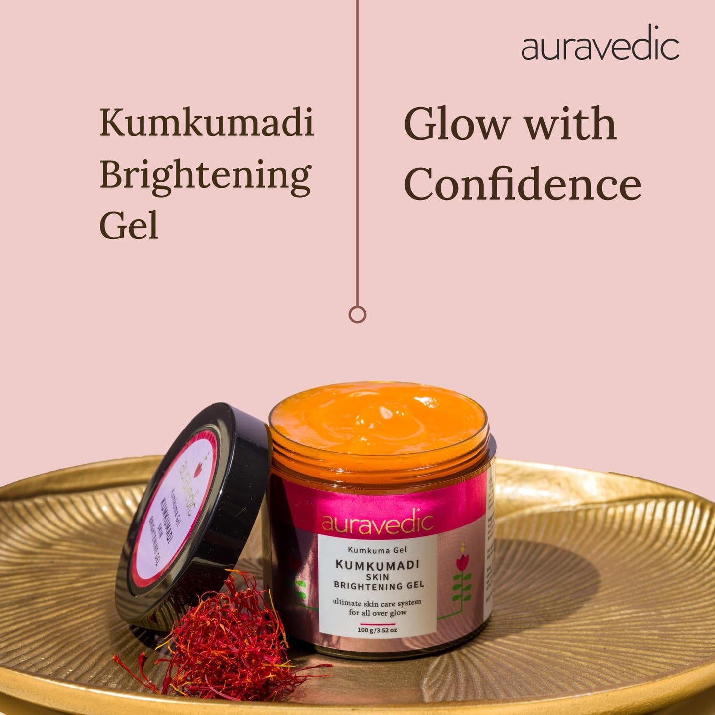 Auravedic Kumkumadi Gel 100g Kumkumadi Tailam Kumkumadi Oil Skin Brightening Gel for pigmentation and dark spot moisturizer for face skin
