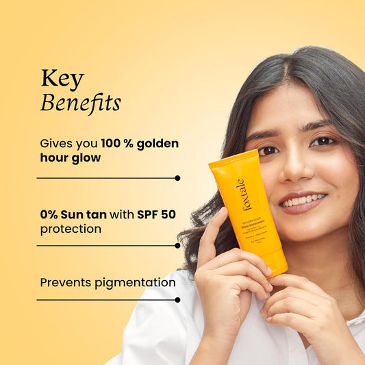 Foxtale SPF 50 Vitamin C Glow Sunscreen with PA++++ & Niacinamide,50 ml