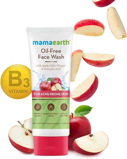 Mamaearth  Oil Free Face Wash for Oily Skin, with Apple Cider Vinegar & Salicylic Acid for Acne Prone Skin multi, 100 ml