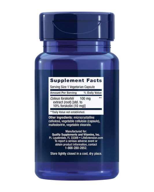 Life Extension Forskolin Capsules, 10 mg, 60-Count