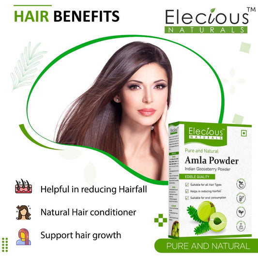 Elecious Naturals Amla Powder for Hair Growth, 250 gm