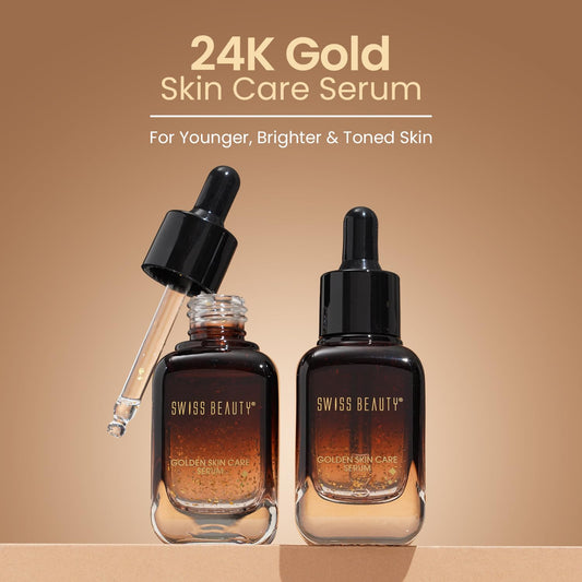 Swiss Beauty 24K Gold Lightweight Skin Care Serum | With Honey & Niacinamide | Reduce fine lines and wrinkles, gives radiant glow | For all skin types | 40ml