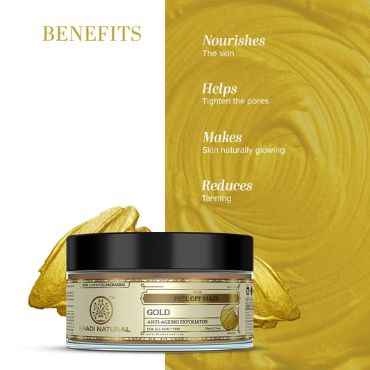 Khadi Natural Ayurvedic Gold Peel Off Mask, 50 gm