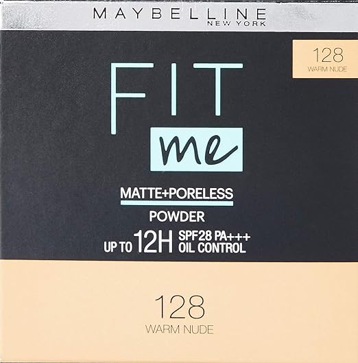Maybelline New York Fit Me Shade 128 Warm Nude, Compact Powder, 8 gm Pack of 2