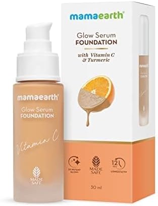 Mamaearth Glow Serum Foundation with Vitamin C & Turmeric for 12 Hour Long Stay 05 Beige Glow 30 ml