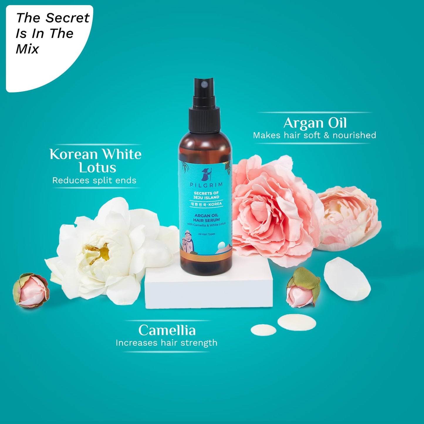 Pilgrim Argan Oil Hair Serum For Dry Frizzy Hair, Hair Smoothing, Smoothing & Control Of Frizzy/Dry Hair, Instant Shine, Smoothness & Soft Hair, Anti Frizz For Unisex, 100 Ml, Pack of 1