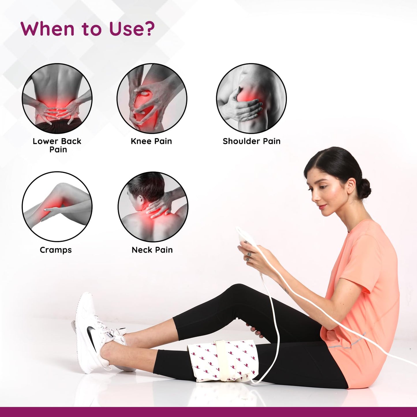 Flamingo Orthopaedic Electric Heating Pad with Extra Cover | Heat Belt with Temperature Controller , Regular