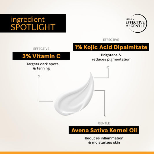 Deconstruct Vitamin C Brightening Face Moisturizer, 3% Vitamin C + 1% Kojic Acid + 5% Niacinamide, 50 gm
