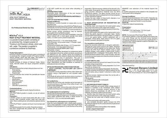 Prevest DenPro MTA Plus Aqua 0.14gm Powder and 0.5ml Liquid