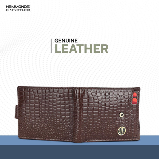 HAMMONDS FLYCATCHER Wallet for Men Leather Original, Croc Brown