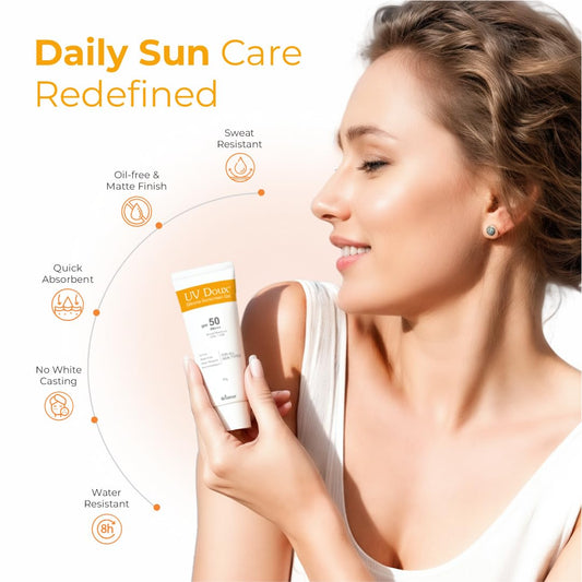 UV Doux Sunscreen Gel SPF 50 PA+++, Broad Spectrum UVA & UVB, 50 gm