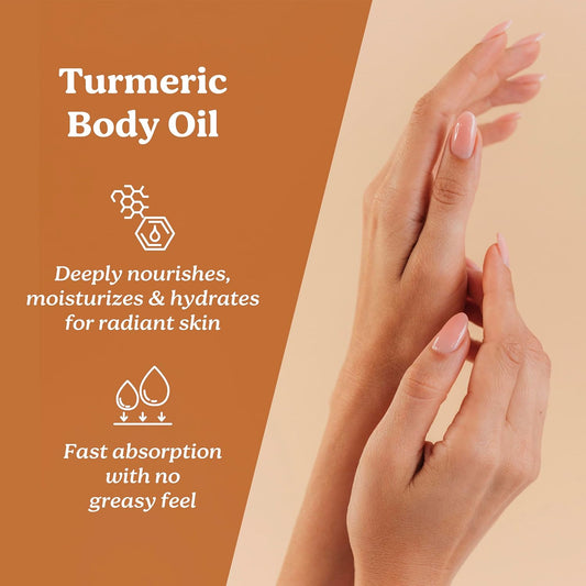 Life & Pursuits Turmeric Body Oil 200 ml - Ayurvedic Natural Body Massage